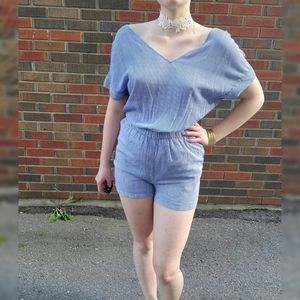 Striped Backless Romper